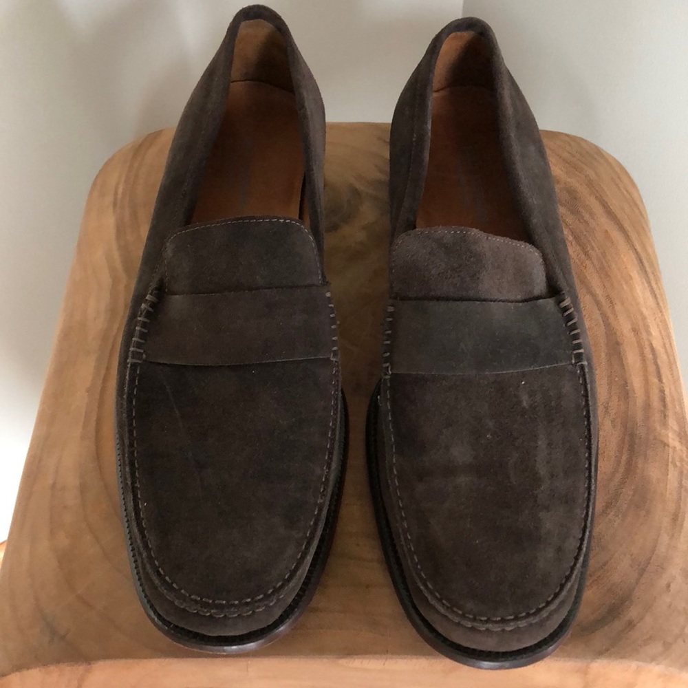 Like New brown suede John Varvatos loafers